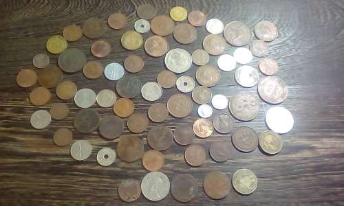 Lot Old & Collectable Coins (Circa 1870 - 1959) In vintage Tin - See Description