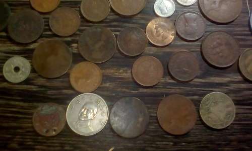 Lot Old & Collectable Coins (Circa 1870 - 1959) In vintage Tin - See Description