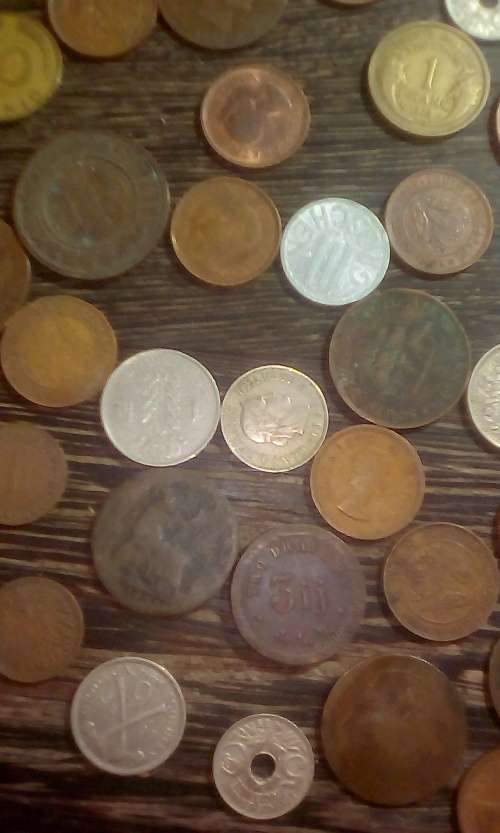 Lot Old & Collectable Coins (Circa 1870 - 1959) In vintage Tin - See Description