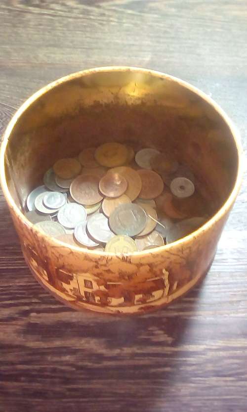 Lot Old & Collectable Coins (Circa 1870 - 1959) In vintage Tin - See Description