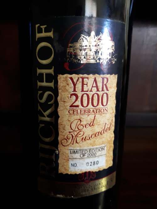Rare Rijckshof Year 2000 Red Muscadel Limited Edition No 280 Of 2000 Bottles Produced 1.5L