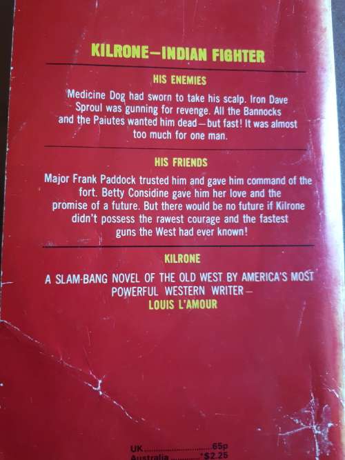 Louis L'amour Kilrone 1979 Paperback