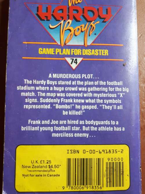The Hardy Boys Game Plan For Disaster #74 Paperback