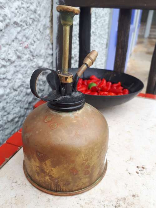 Vintage 1970's Brass Oil Canister (Stamped @ Numbered)