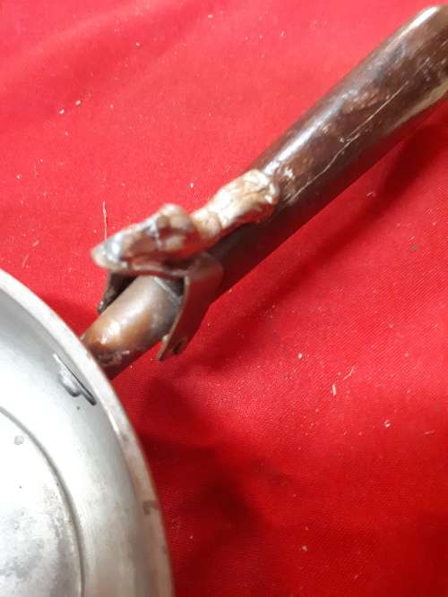 Vintage Copper Frying Pan With Wooden Handle @ Latch