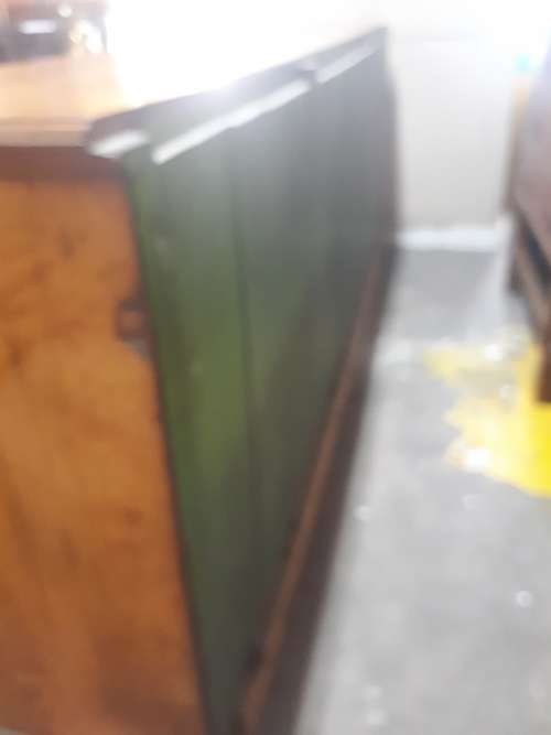 Large Late Victorian Solid Oak Hand Carved Sideboard With Original Iron Handles