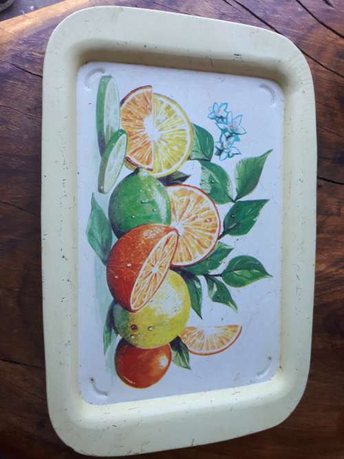 Vintage Enamel Serving Tray