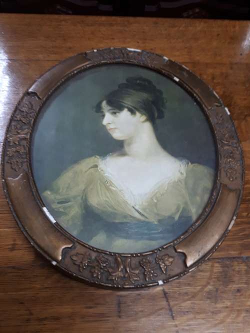 Vintage Framed Print Of A Lady By Sir Thomas Lawrence 1769 - 1830