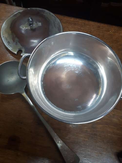 Art Deco Birmingham Silver Plated Soup Tureen With Ladle