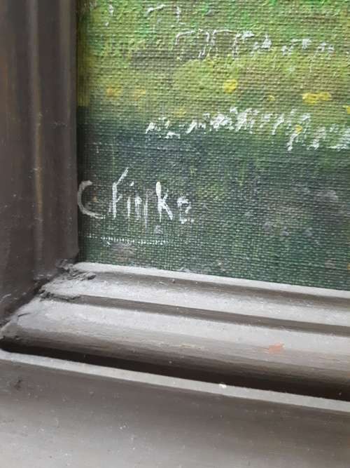 Original Oil On Board `Country Cottage` Signed C Finke 1910 - ?