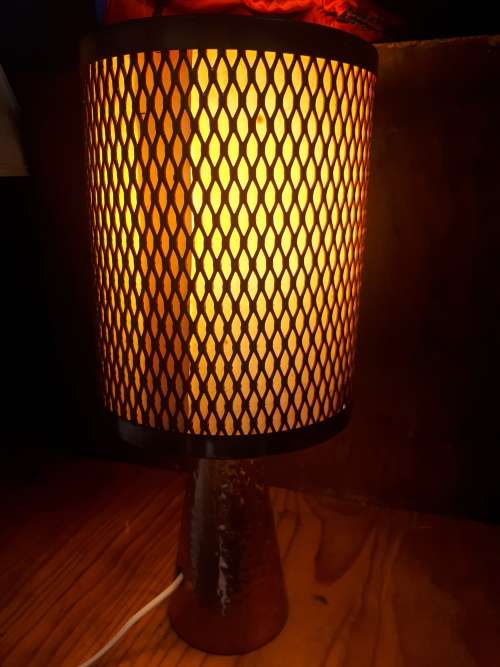 Vintage Copper Bedside Lamp (Circa Approx 1950`s)