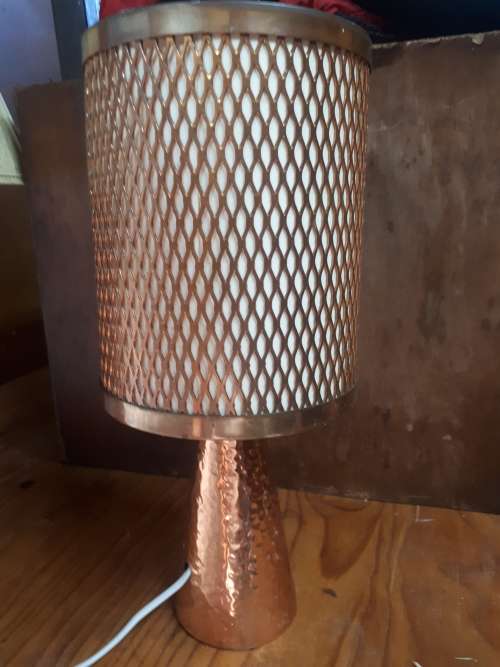 Vintage Copper Bedside Lamp (Circa Approx 1950`s)
