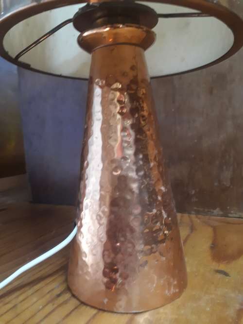 Vintage Copper Bedside Lamp (Circa Approx 1950`s)