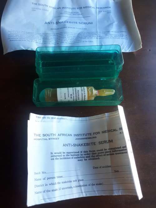 Anti Snakebite Serum With Original Container @ Paperwork (1979-1982)