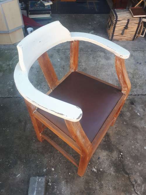 1940`s Office Chair With Original Leather Seat
