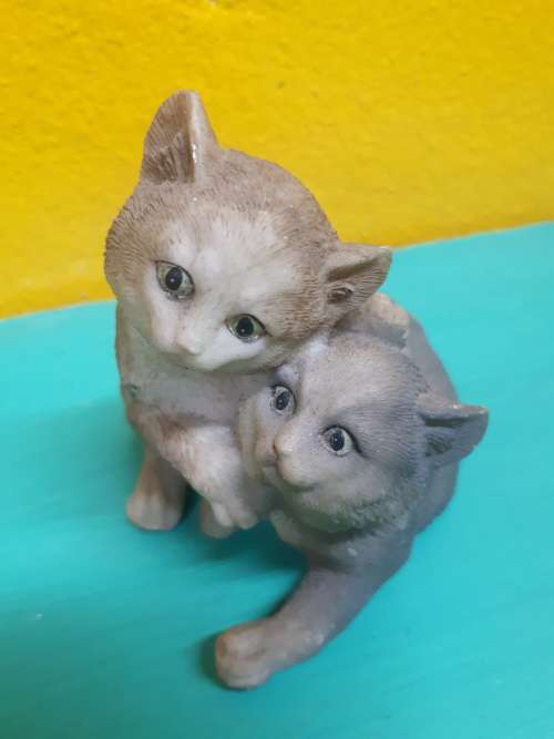 Painted Resin Cat Ornament