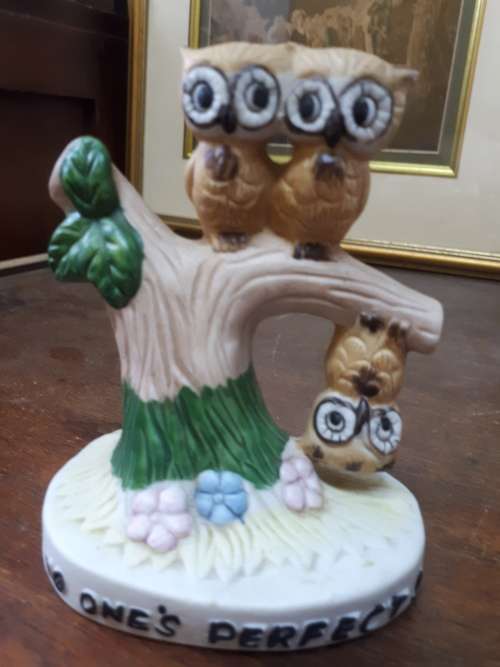 No One`s Perfect Ceramic Owl Ornament