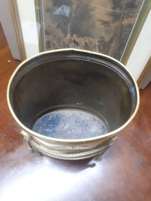 Decorated Edwardian Brass Planter