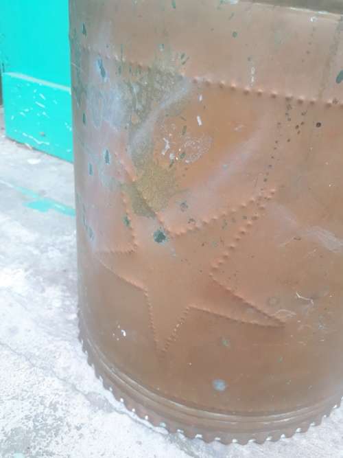 Vintage Brass Waste Paper Bin With Star Motif