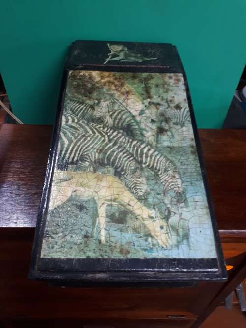 Retro Decoupage Slanted Storage Box