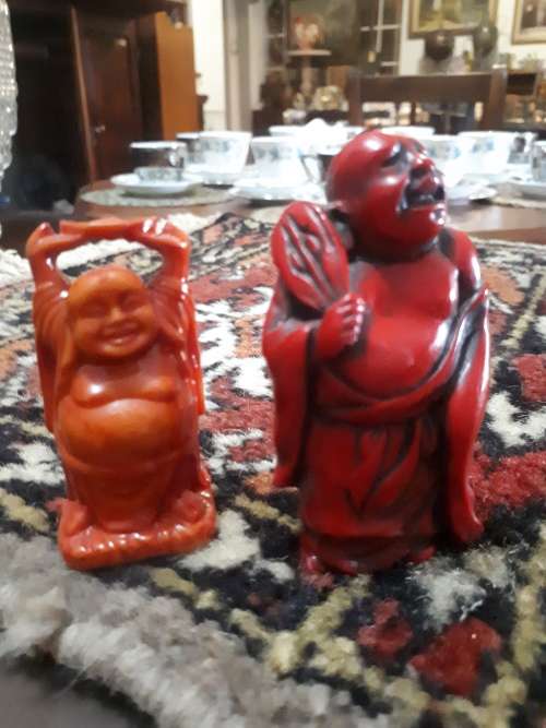 Set of Two Vintage Resin Buddahs
