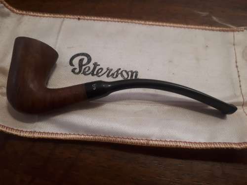 Vintage Peterson Ireland Bent Wood Pipe In Original Box With Accessories
