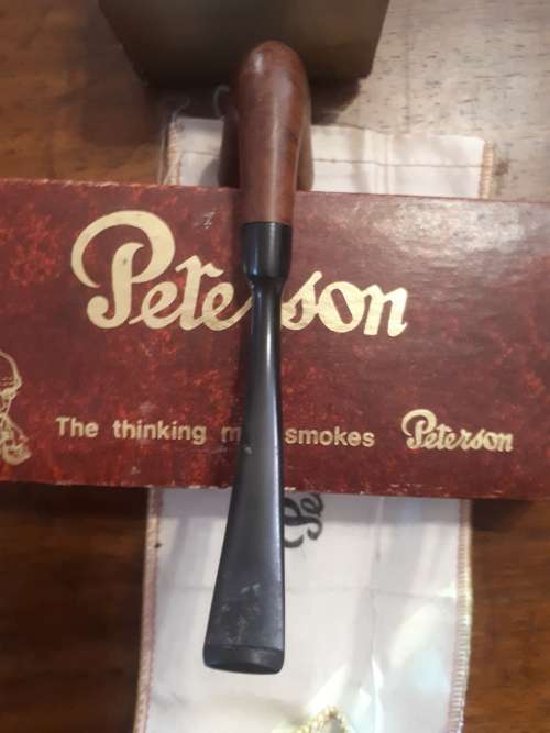 Vintage Peterson Ireland Bent Wood Pipe In Original Box With Accessories