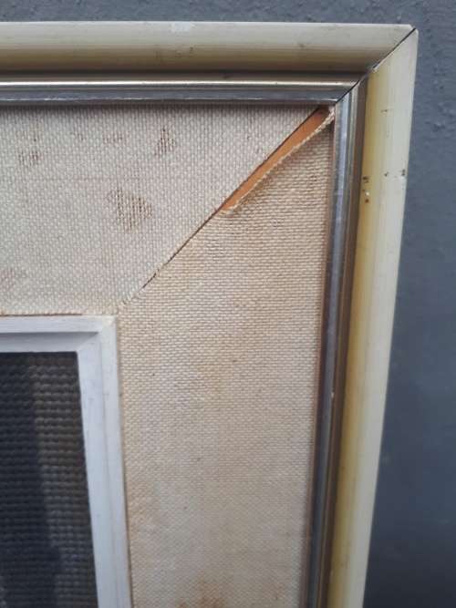 Vintage Framed Glass Covered Tapestry (Two Pelicans)