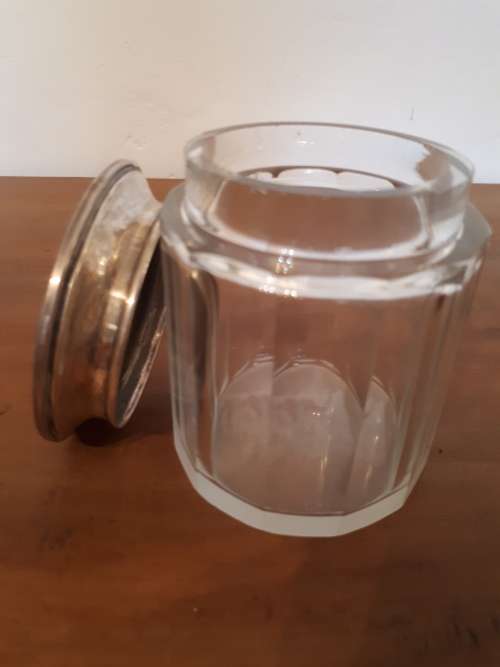 Hallmarked Silver Lid William Vale @ Sons 1901 Glass Powder Bottle