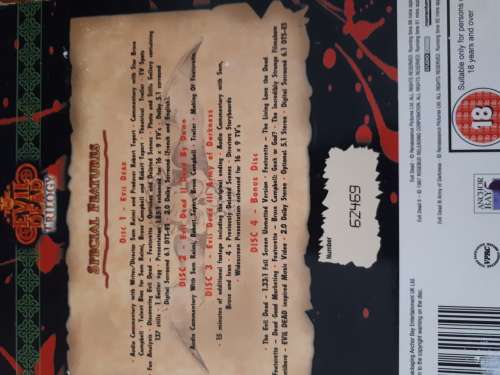 2003 Evil Dead Trilogy Four Disc Boxset Collection