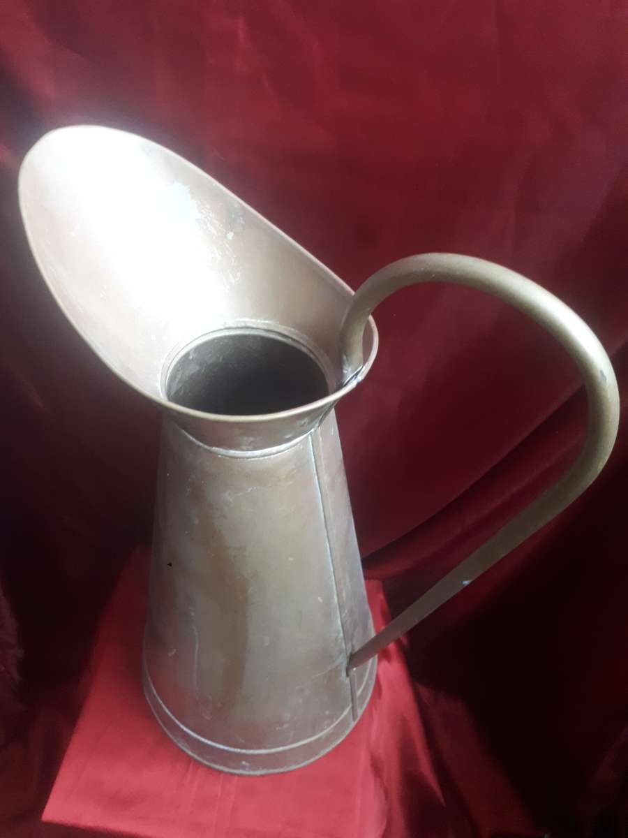 Large Early 1900`s Brass Pitcher