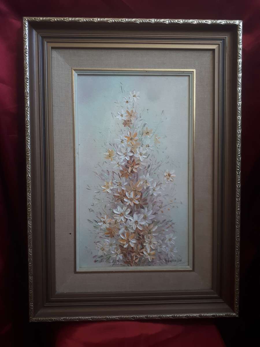 Stunning Oil On Board `Still Life Flowers` by 20th Century SA Artist Ann Donaldson