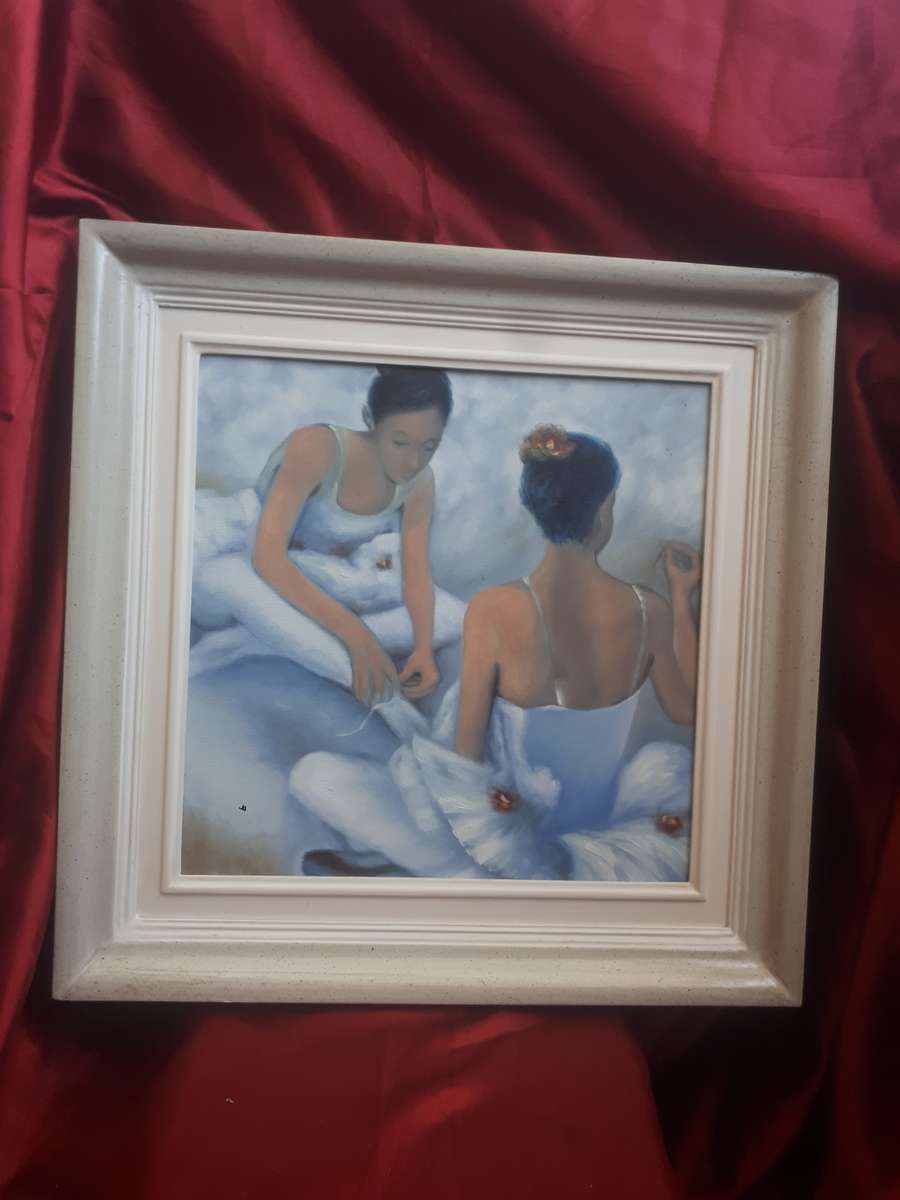 Beautiful Framed Oil on Board `Ballerina`s - See Discription