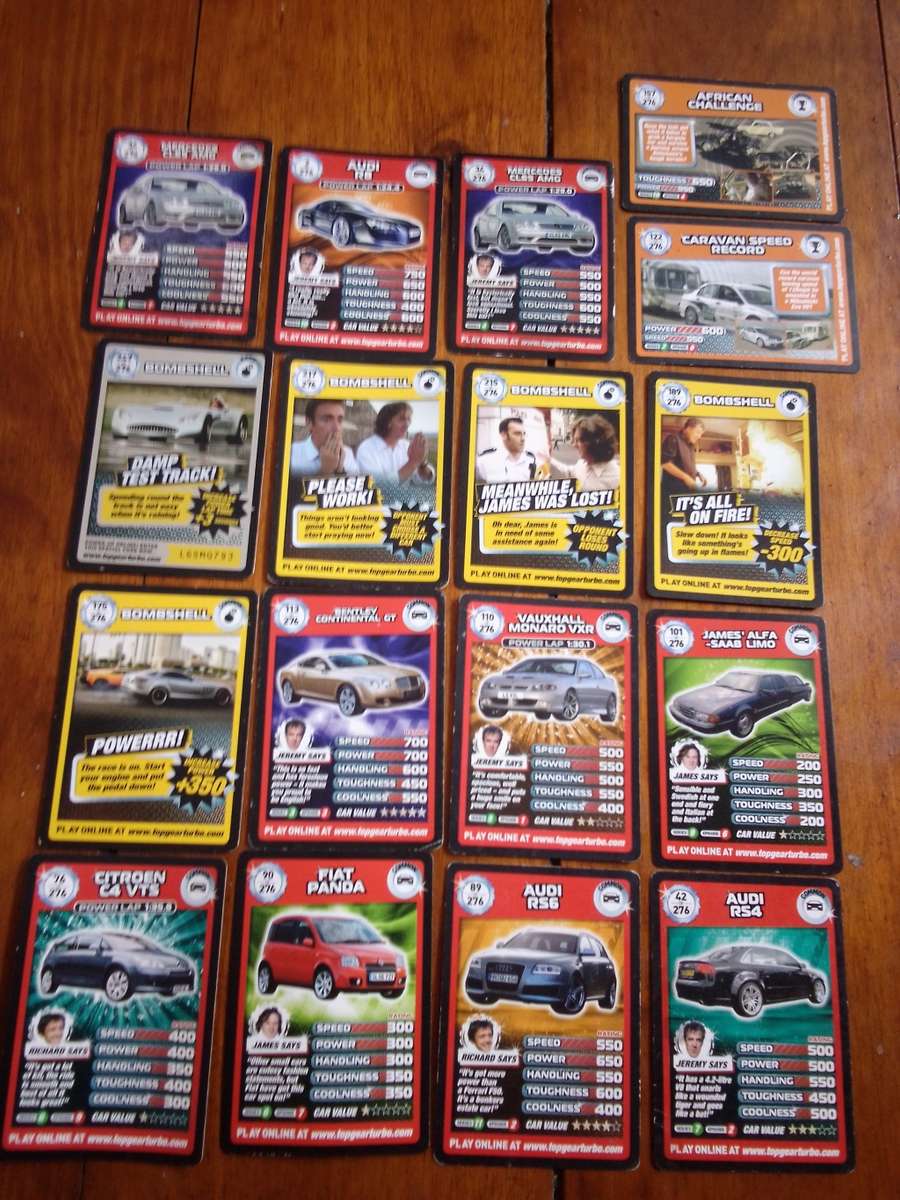 17 x TopGear Turbo Challenge Trading Cards