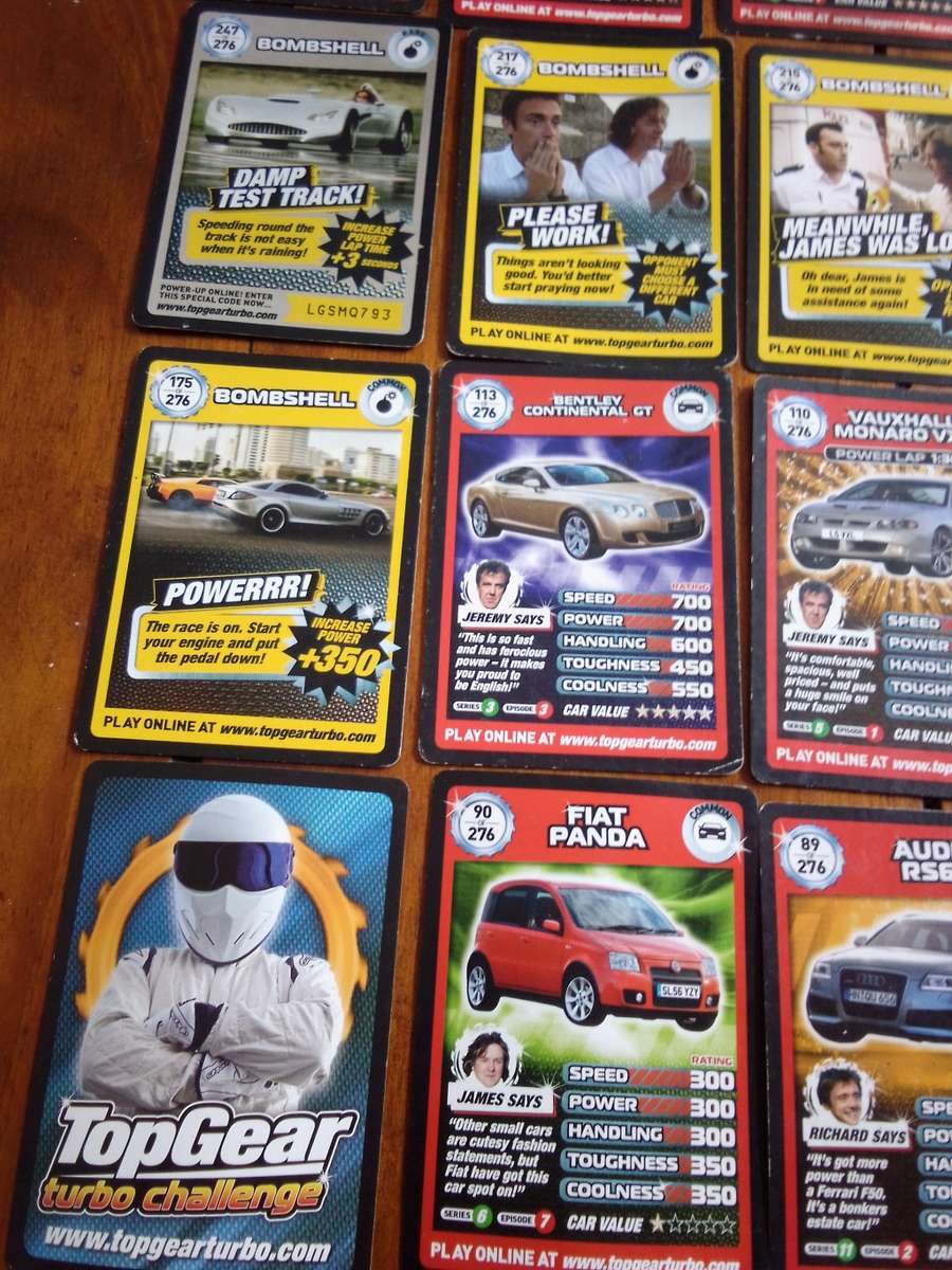 17 x TopGear Turbo Challenge Trading Cards