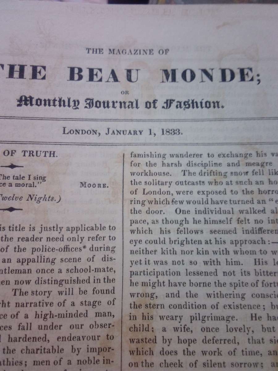 Circa 1833 Monthly Journal of Fashion Vol III With Quarto Plates