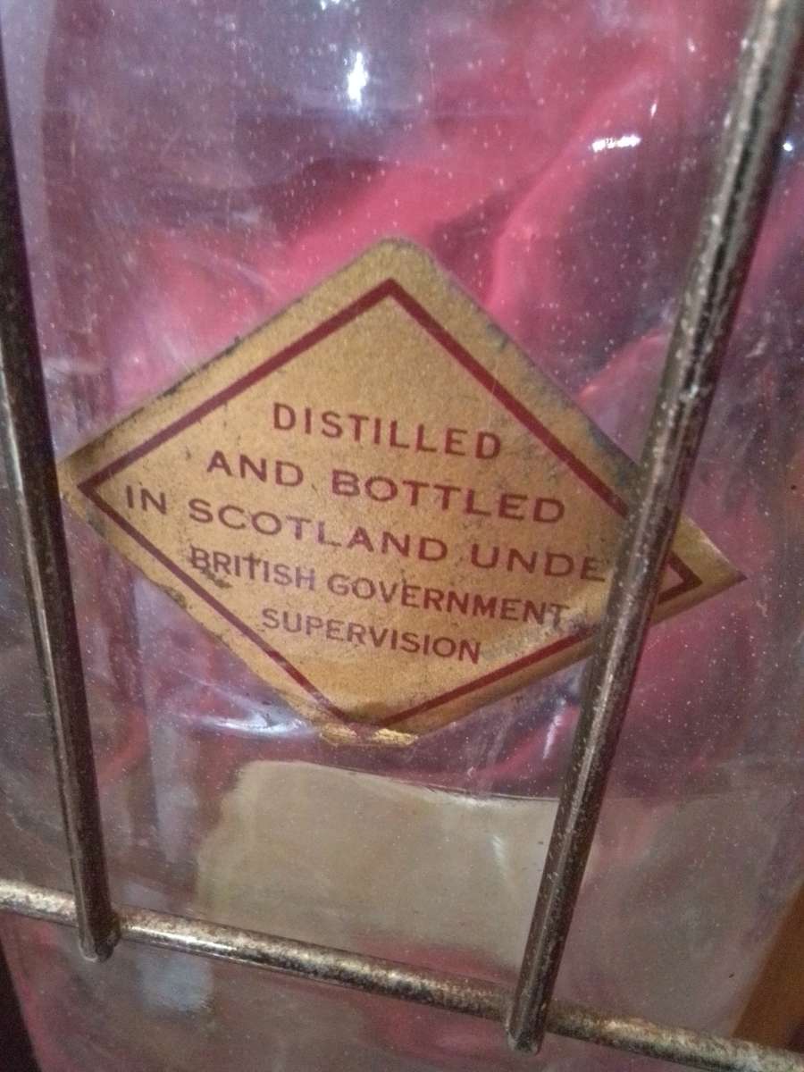 1960`s One Gallon Johnnie Walker Red Label Mounted In Original Wooden Stand