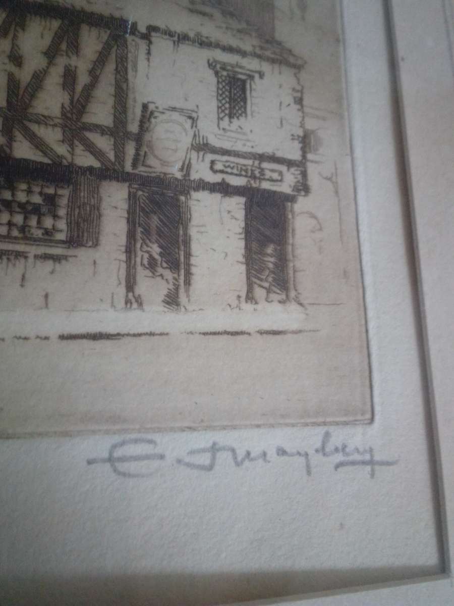 Famous Welsh Artist E.J Mayberry (1887-1966) Etching Signed
