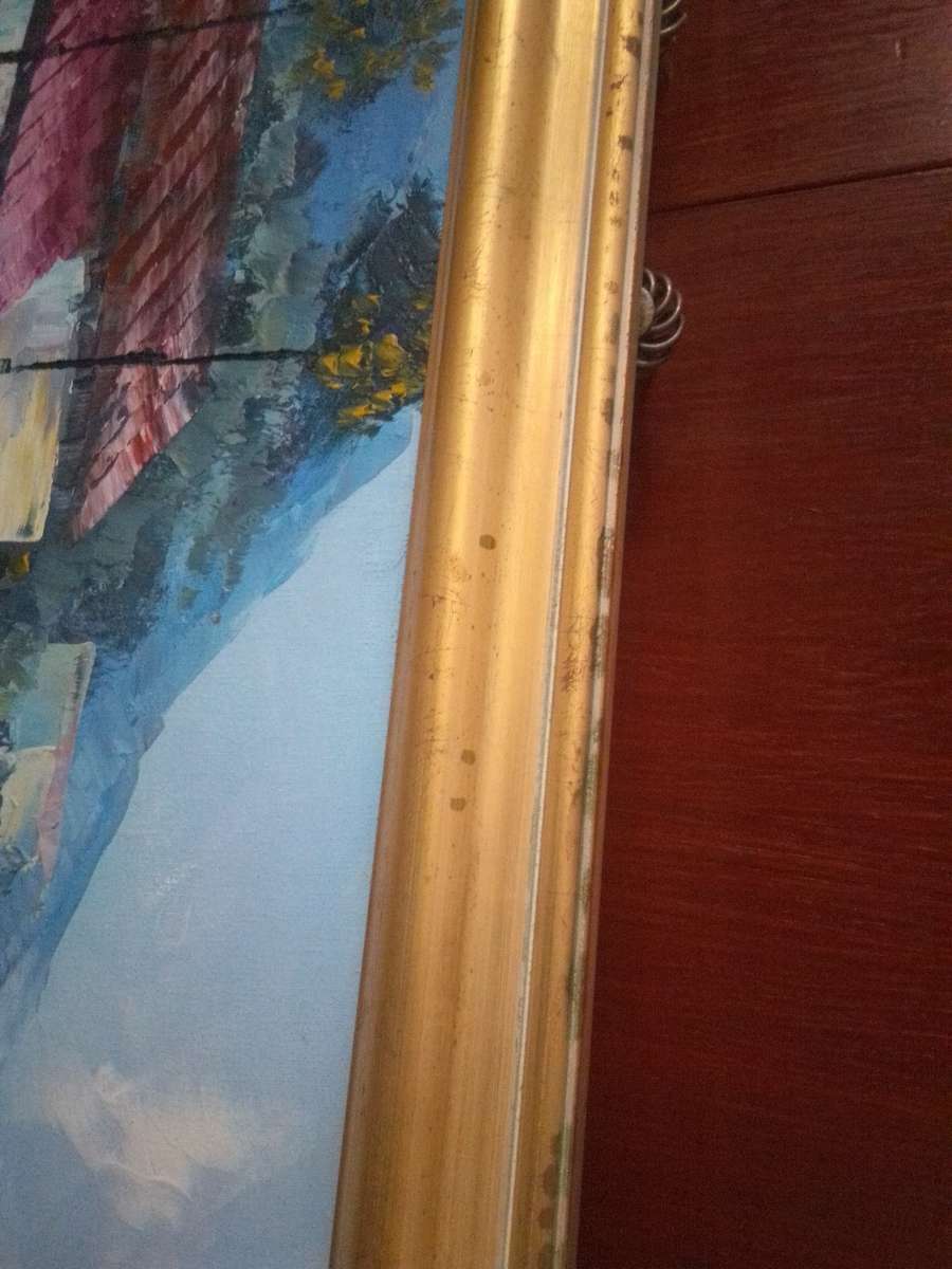 Large Oil on Board by Popular French / Canadian Artist Nicole Caron `French Riviera`