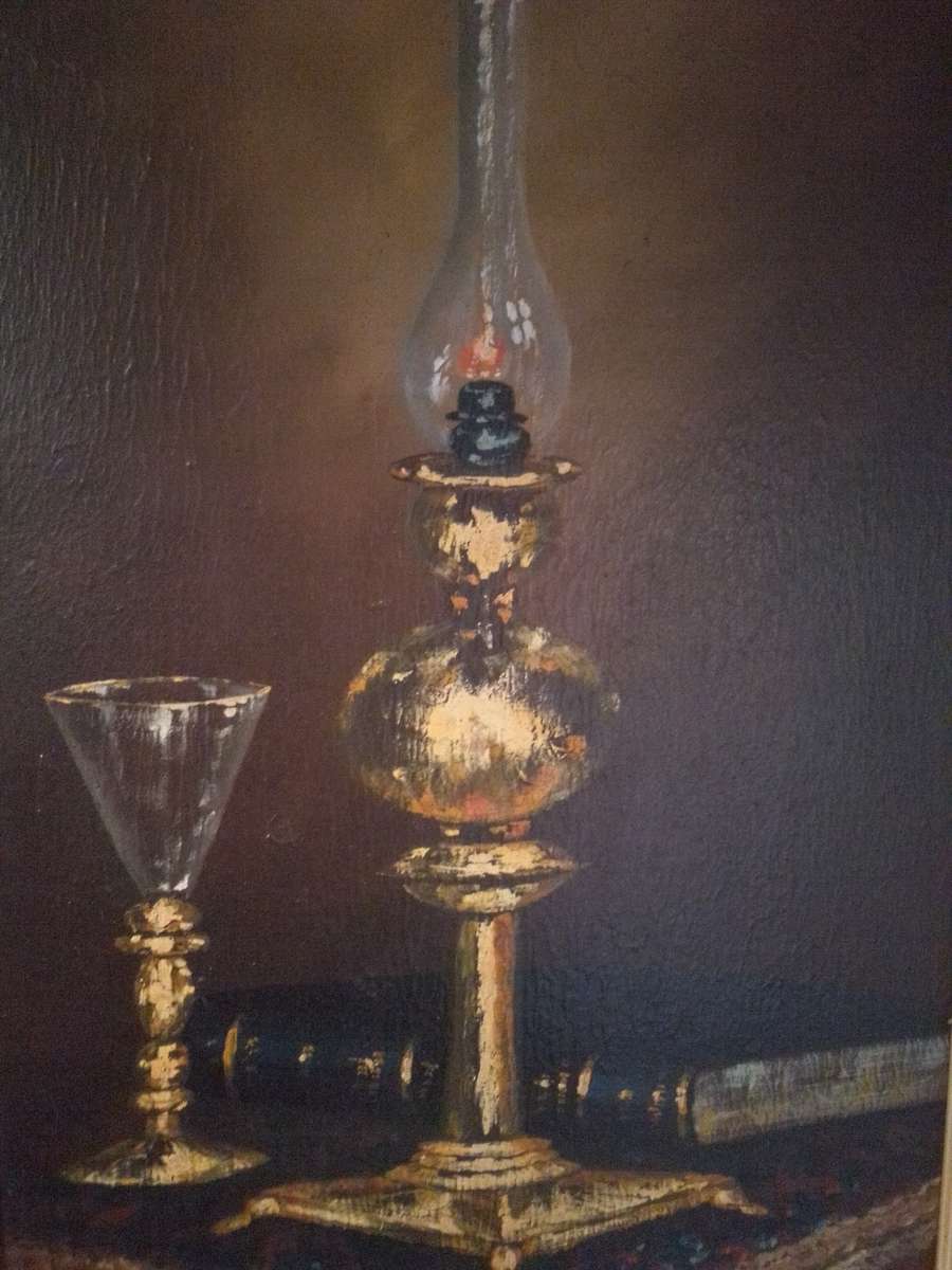 Popular 20th-C SA Artist Estelle Buys Oil on Canvas `Still Life` Signed & Dated 86