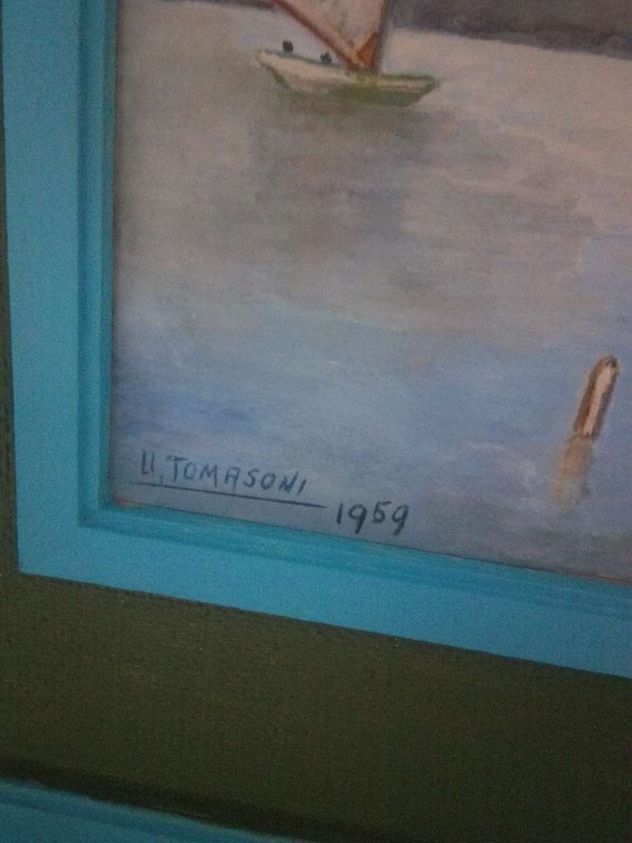 Famous Italian Artist Ulysse Tomasoni 'Seascape' Signed & Dated 1959