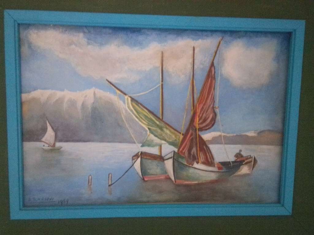 Famous Italian Artist Ulysse Tomasoni 'Seascape' Signed & Dated 1959