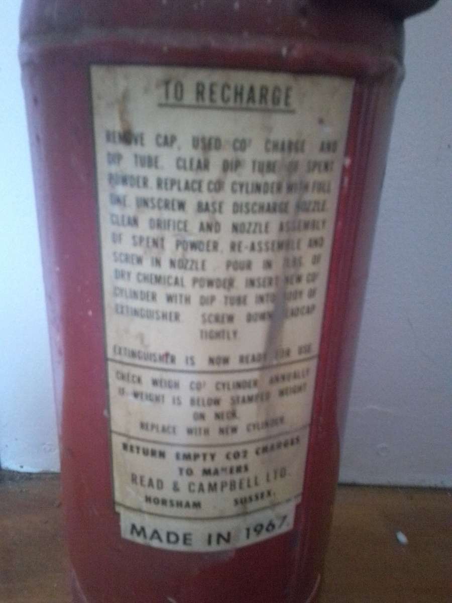 Vintage 1967 Waterloo Mark III Chemical Dry Powder Fire Extinguisher