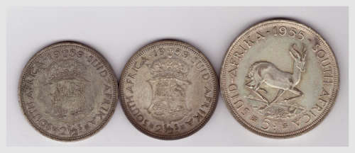 1955 Crown and 2x 1959 Half Crowns