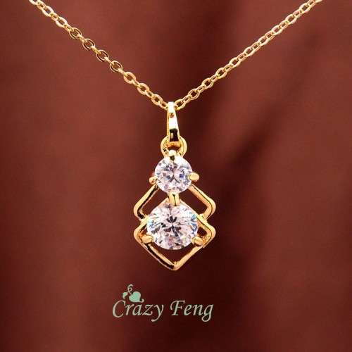 18 KT  GOLD PLATED CZ DIAMOND CHAIN NECKLACE