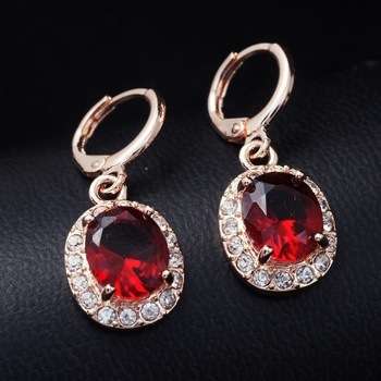 18 KT GOLD FILLED CUBIC ZIRCONIA FASHION DROP EAR RINGS