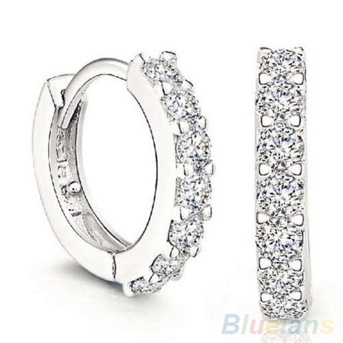 925 SILVER PLATED SMALL HOOPED EAR RINGS