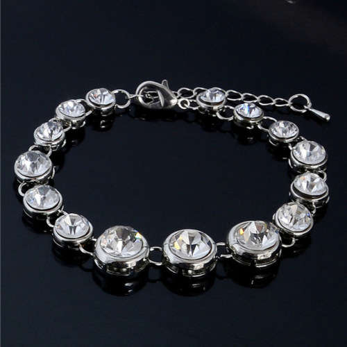 SILVER PLATED AUSTRALIAN CRYSTAL BRACELET