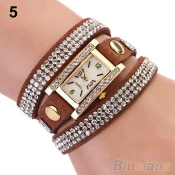MULTI LAYER WRAP AROUND RHINE STONE LADIES WATCH