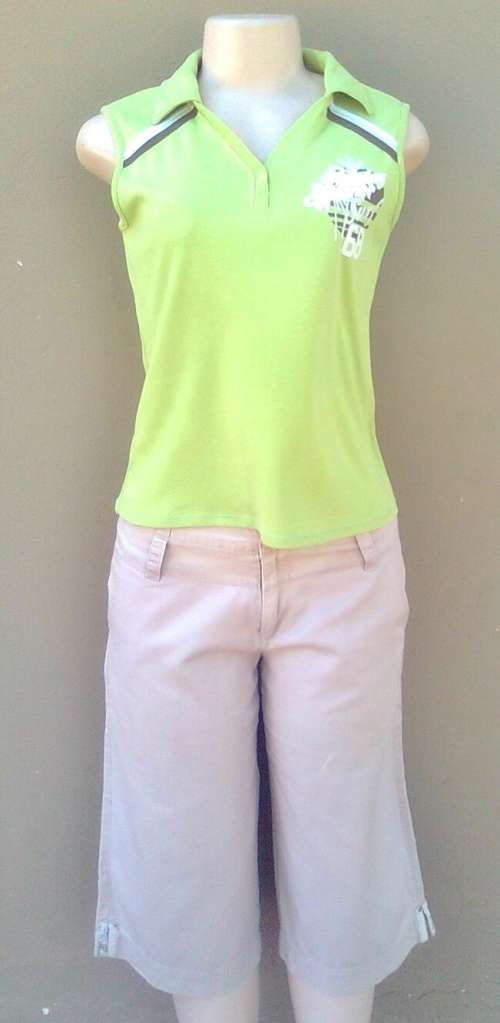 LADIES LONG SHORT PLUS A FREE T-SHIRT - SIZE: 34